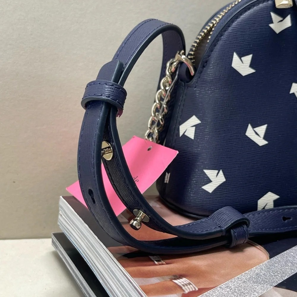 (new+tag) Kate Spade retail spencer boats dome leather crossbody navy